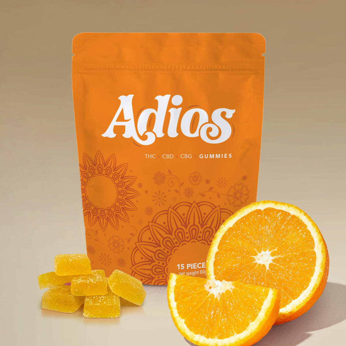 Orange Zest – 30mg CBD • 20mg CBG • 5mg THC (No CBN) – Adios CBD
